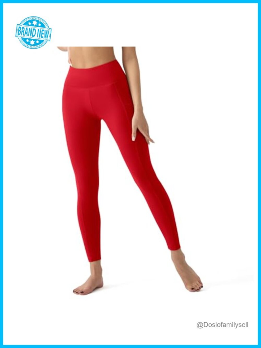 High Waisted Leggings with Pockets Tummy Control Capris Yoga Pants for Women - Picture 2 of 6